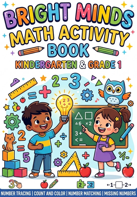 Bright Minds Math Activity Book cover